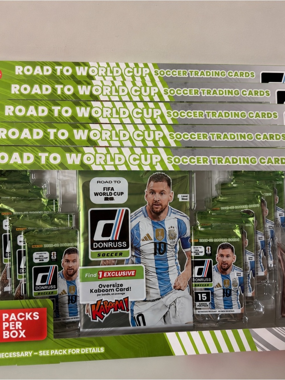 2025-26 Donruss Road FIFA World Cup Soccer Jumbo Kaboom Costco Box Lot of 6
